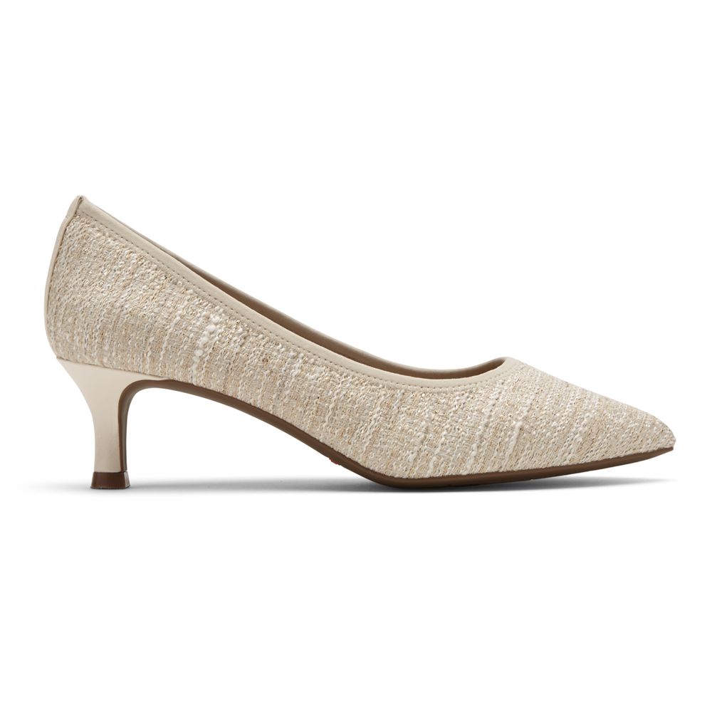 Rockport Women's Total Motion Kaiya Heel Pumps - Beige - USA (0976CEJYR)